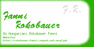 fanni rokobauer business card